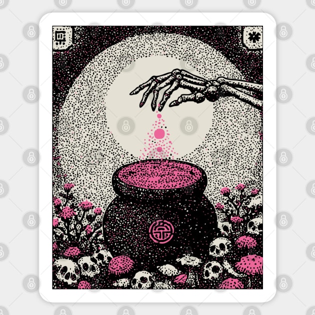 Occult Elixir - The Alchemist's Crimson Brew Sticker by TuncGK